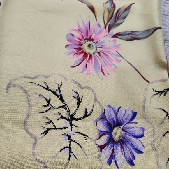 Maxi skirt 100% Silk floral print Yellow & Pink colors DONNA MORGAN - Picture 8 of 13